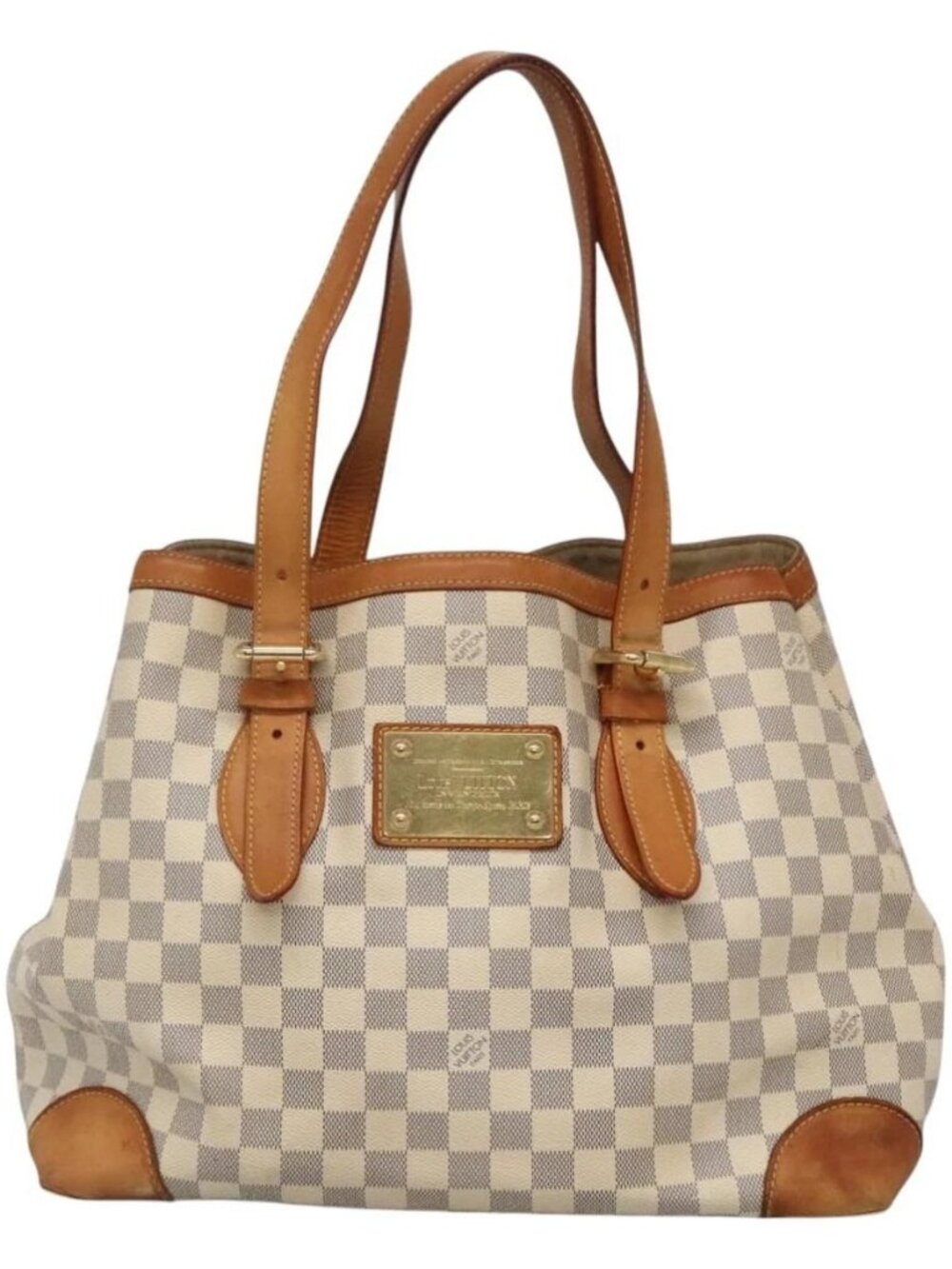 LOUIS VUITTON Damier Azur Hampstead MM Tote Bag N51206 LV Auth ep8433 - Picture 3 of 16